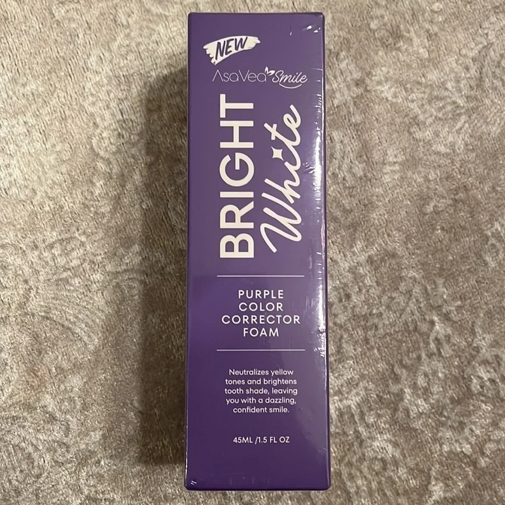 Brand New Bright White Bundle Purple Color Correcting Foam & Whitening Strips